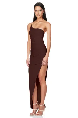 Nookie Aria One Shoulder Gown Brown Size M for rent on The Volte - image 2