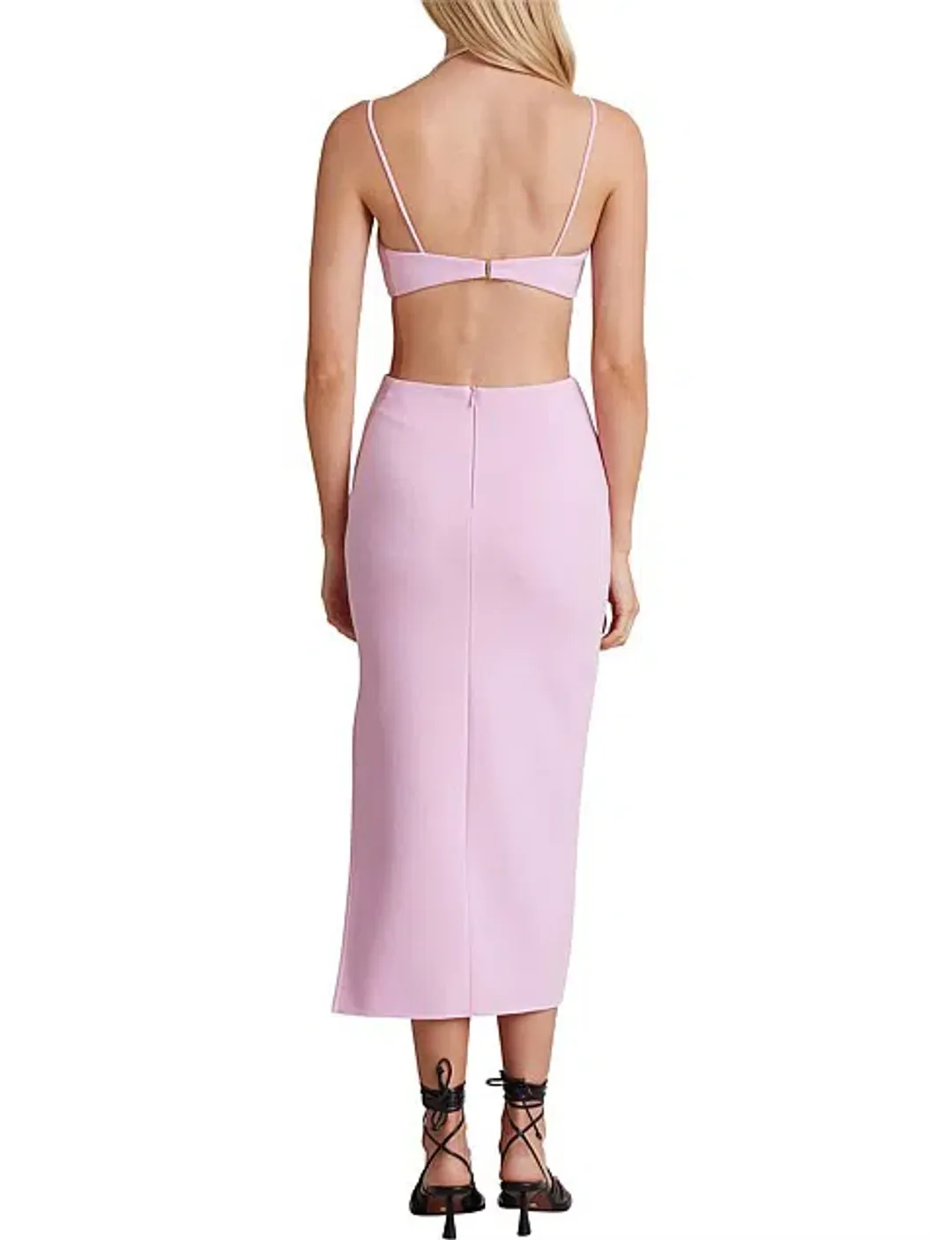 Bec & Bridge Alba Cut Out Midi Dress Pink Size 14 for rent on The Volte - main image