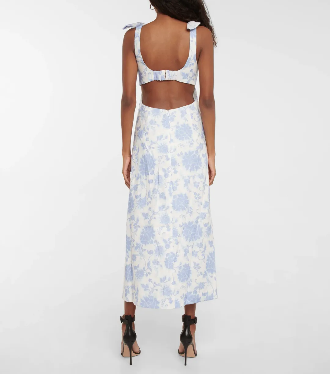 Zimmermann Postcard Tie Shoulder Midi Dress Floral Print Size 1 / Au 10 for rent on The Volte - main image