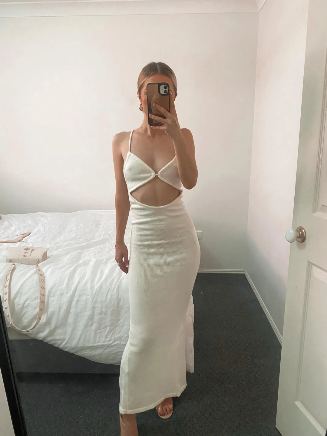 Johansen Murraya Cream Knit Dress White Size 6 for rent on The Volte - main image