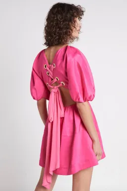 Aje Admiration Lace Up Mini Dress Pink Size AU 12 for rent on The Volte - image 2