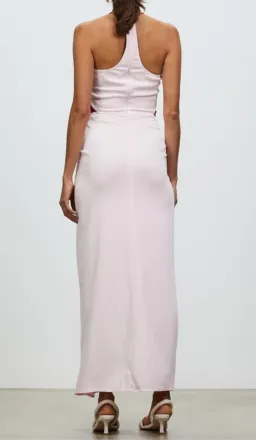 Christopher Esber Multi Panel Disconnect Ruched Halter Dress Pink SIze 10 for rent on The Volte - image 3