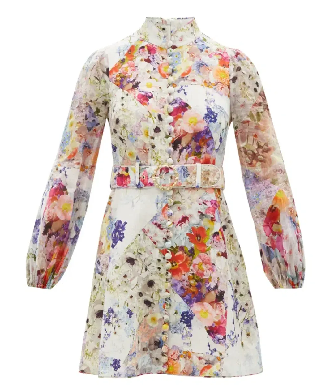 Zimmermann Prima Belted Mini Dress Print Size 2/ AU 12 for rent on The Volte - main image