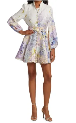 Zimmermann Rhythmic Buttoned Mini Dress Print Size 1 / Au 10 for rent on The Volte - image 3