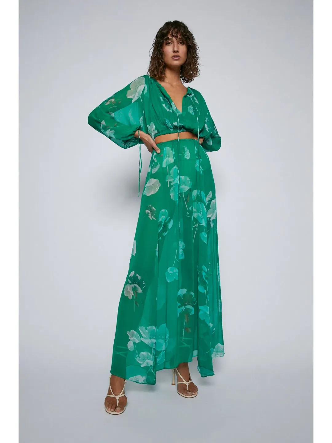 Scanlan Theodore Georgette Floral Set Kelly Green Size AU 8 for rent on The Volte - main image