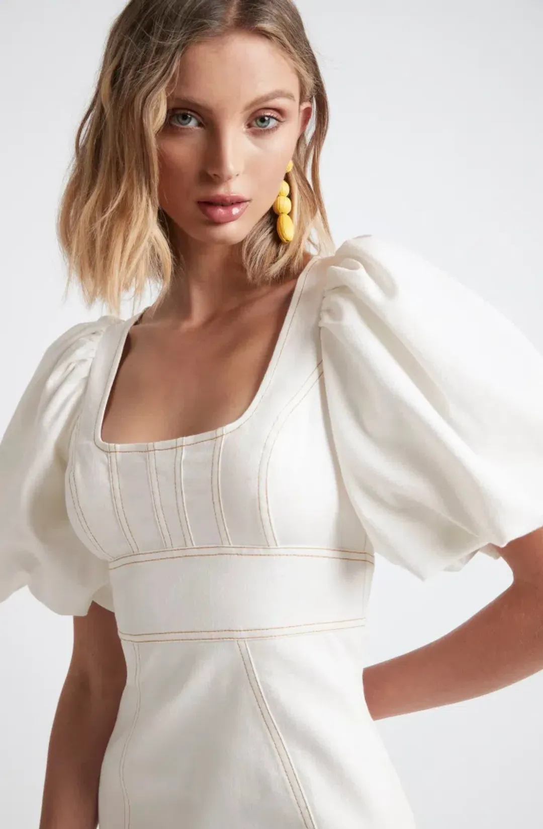 Sheike Illusions Mini Dress White Size 10  for rent on The Volte - main image