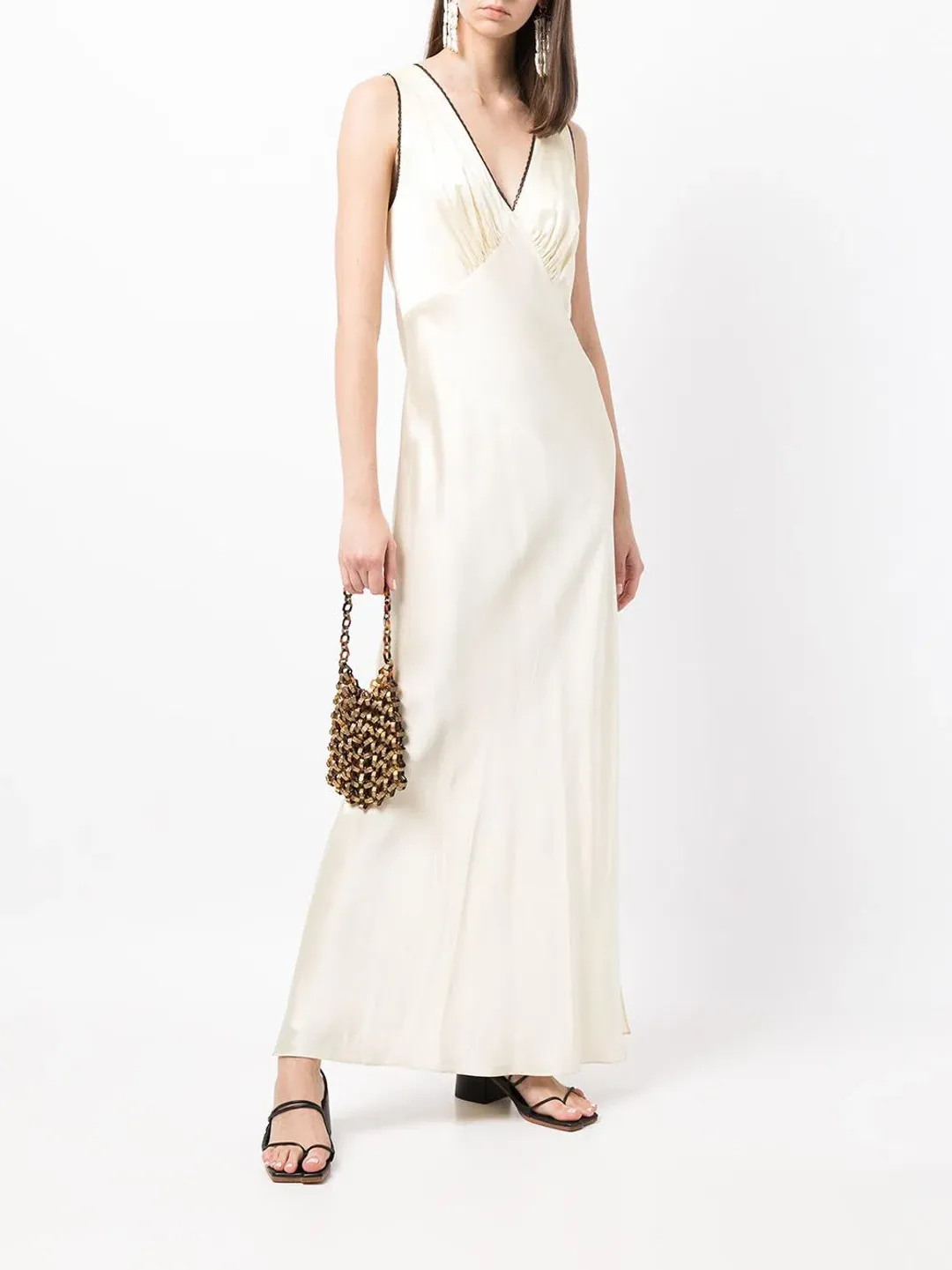Sir the Label Willa V Neck Midi Dress Yellow Size 2 / AU 10 for rent on The Volte - main image