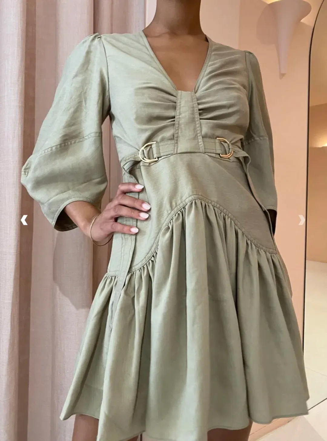 Acler Manor Dress Moss Green Size 10 for rent on The Volte - main image