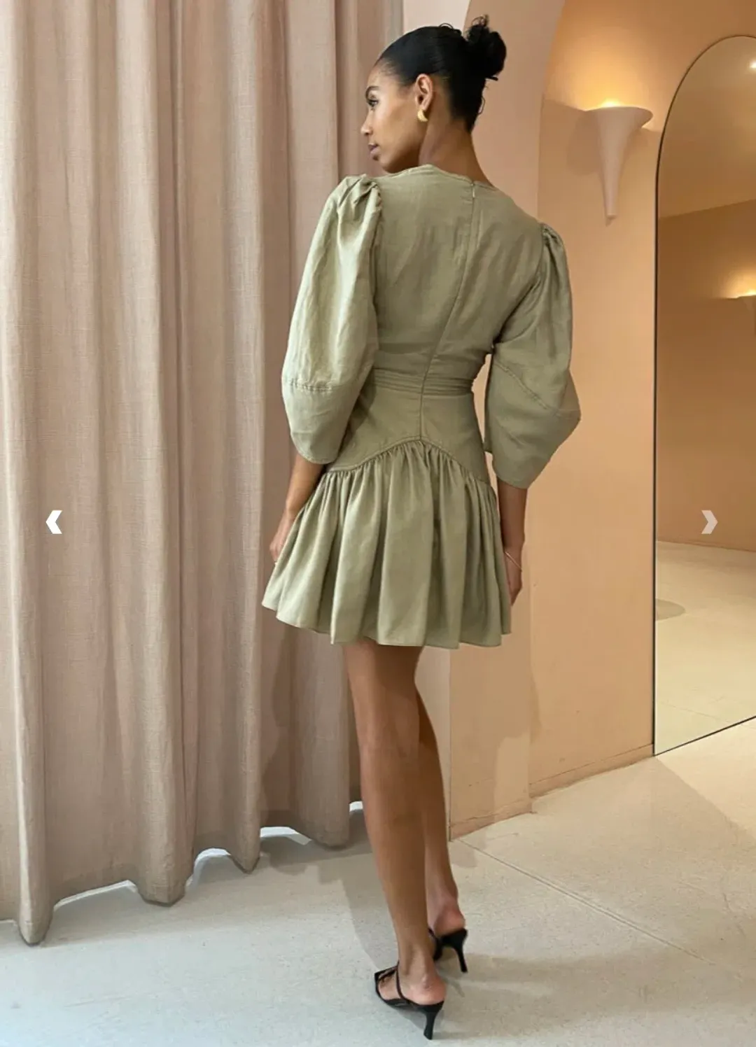 Acler Manor Dress Moss Green Size 10 for rent on The Volte - main image