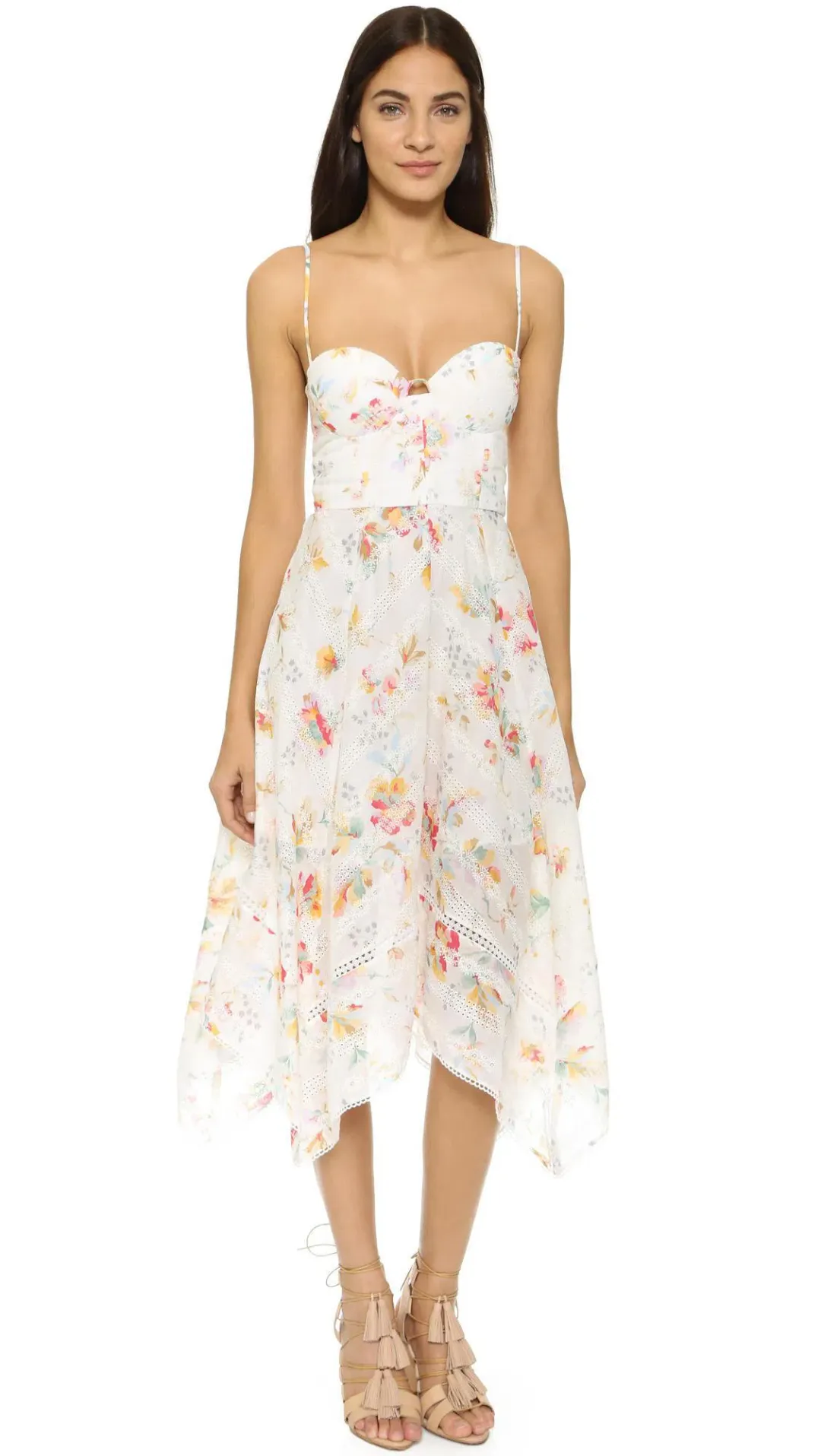 Zimmermann Belle Bustier Midi Dress Floral Size 0 / AU 8 for rent on The Volte - main image