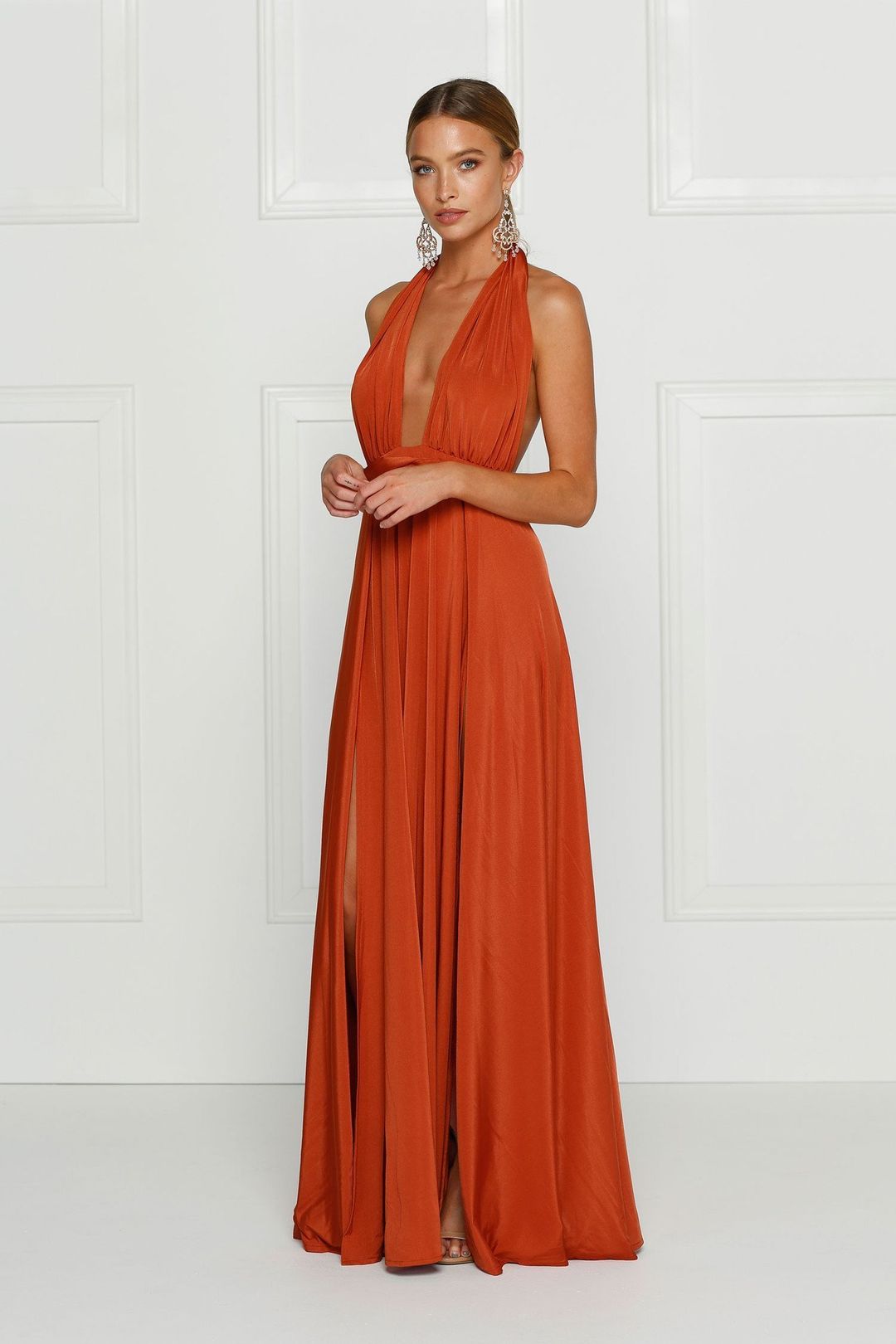 Alamour Catalina Dress Golden Rust Size 8 for rent on The Volte - main image