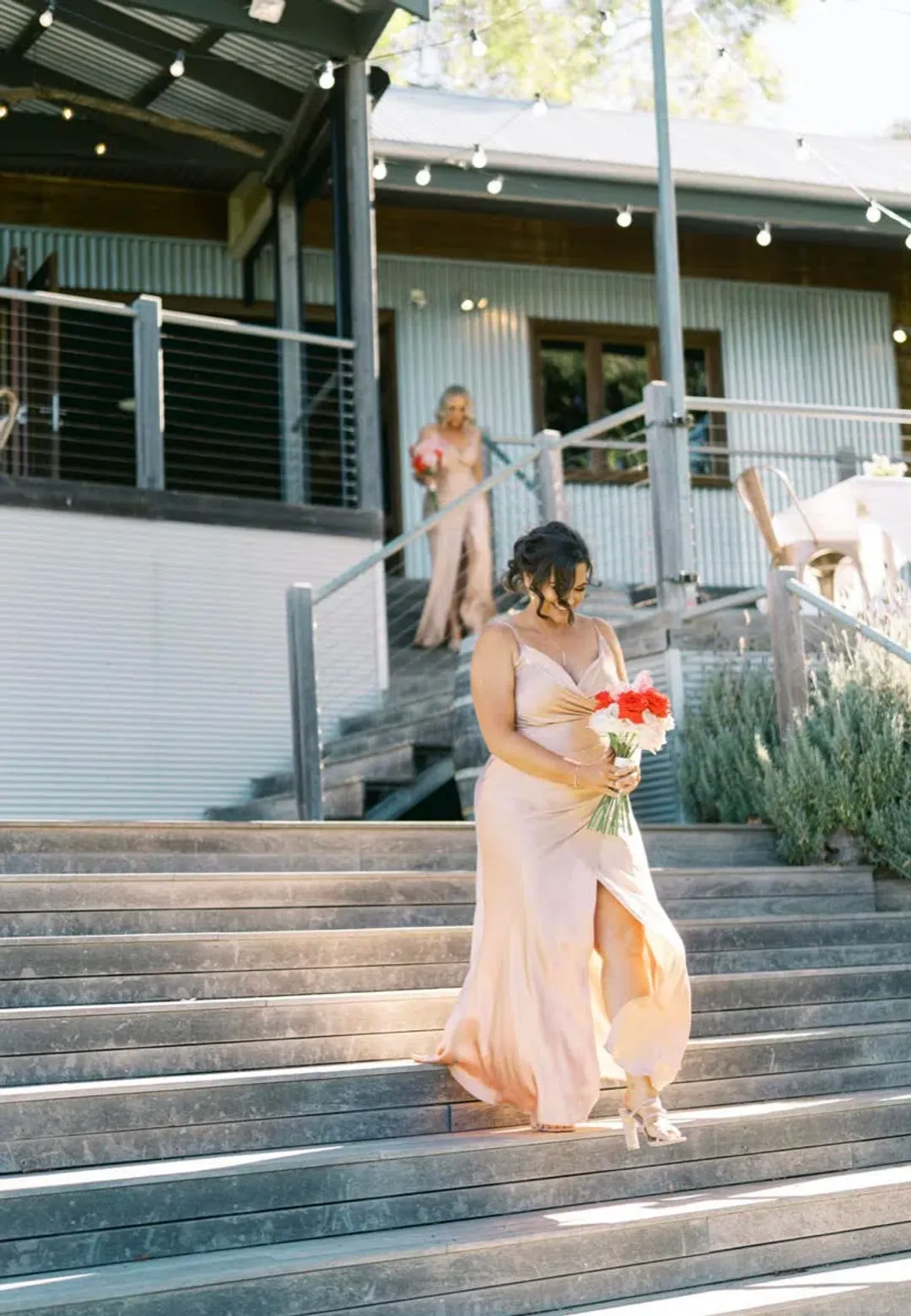 Shona Joy La Lune Cross Draped Maxi Dress Desert Rose Size 16 for rent on The Volte - main image