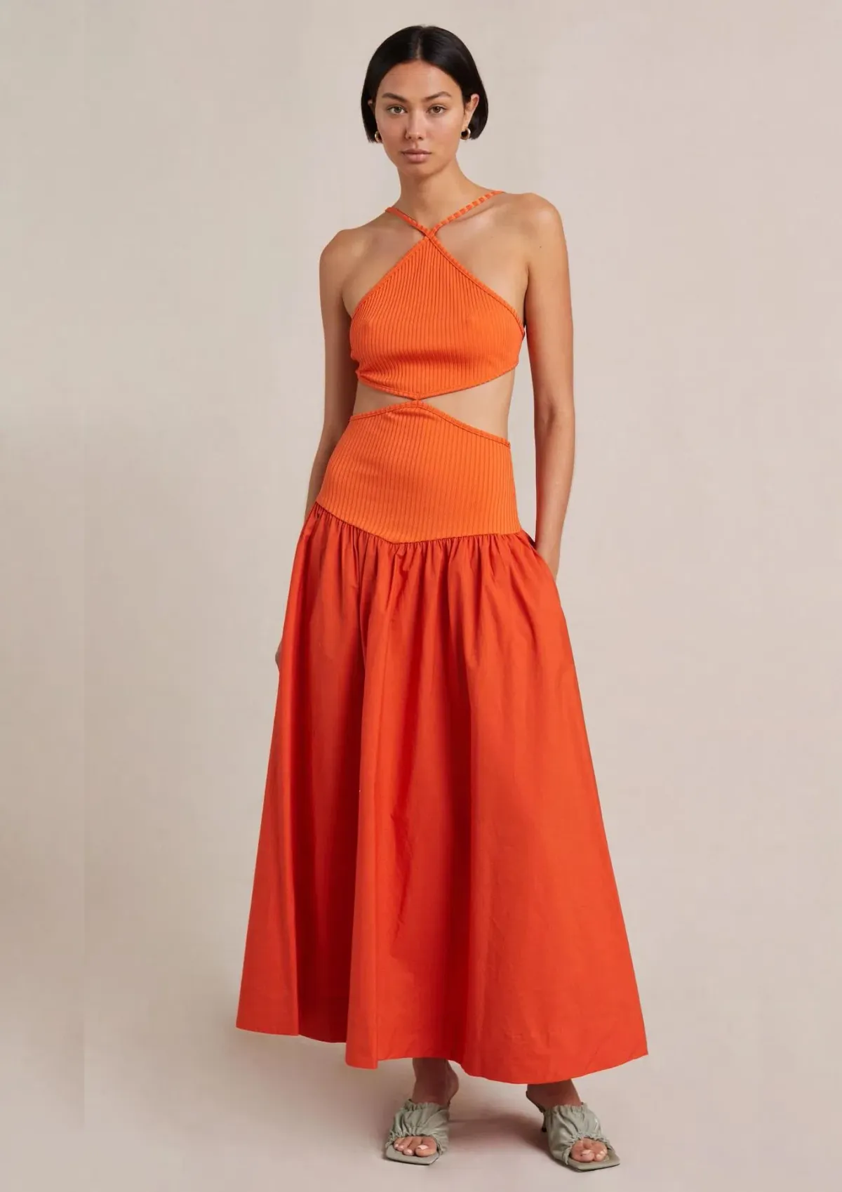 Bec & Bridge Ula Cut Out Maxi Dress Chilli Orange Size S / AU 8 for rent on The Volte - main image
