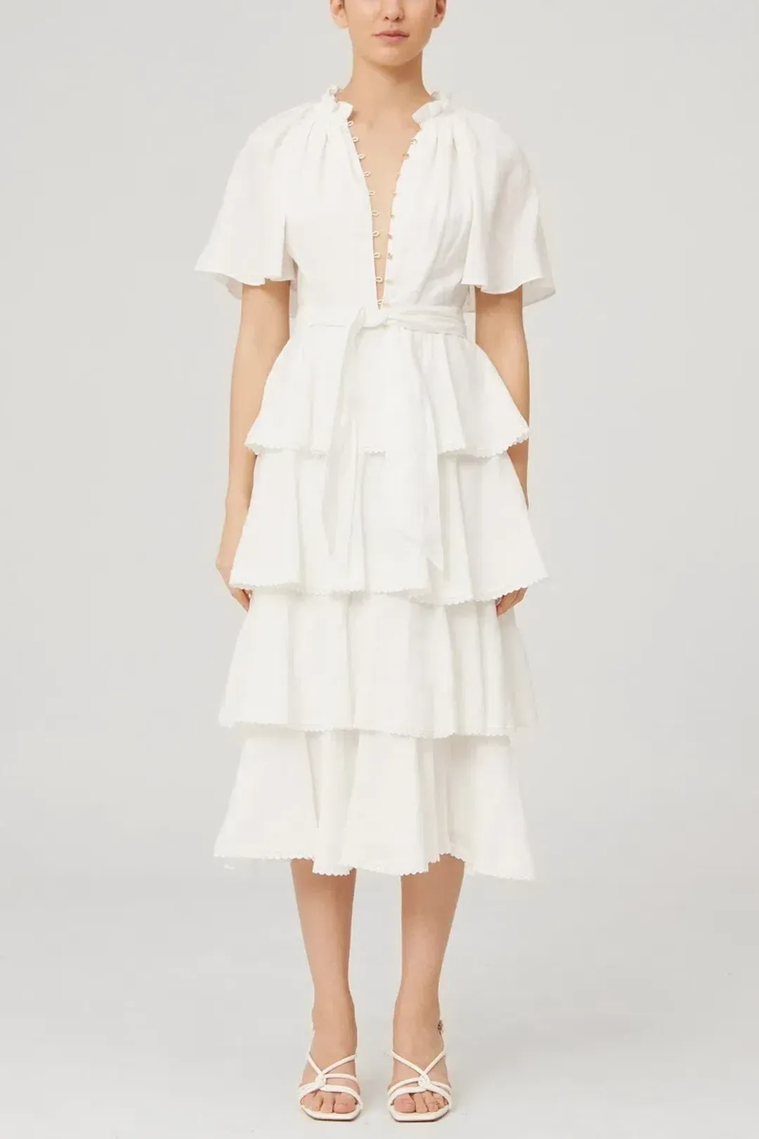 Keepsake the Label Current Midi Dress in Porcelain White Size 10 for rent on The Volte - main image