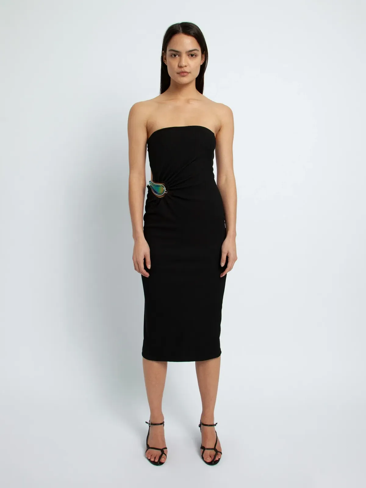 Christopher Esber Strapless Moonstone Dress Black Size 8 for rent on The Volte - main image