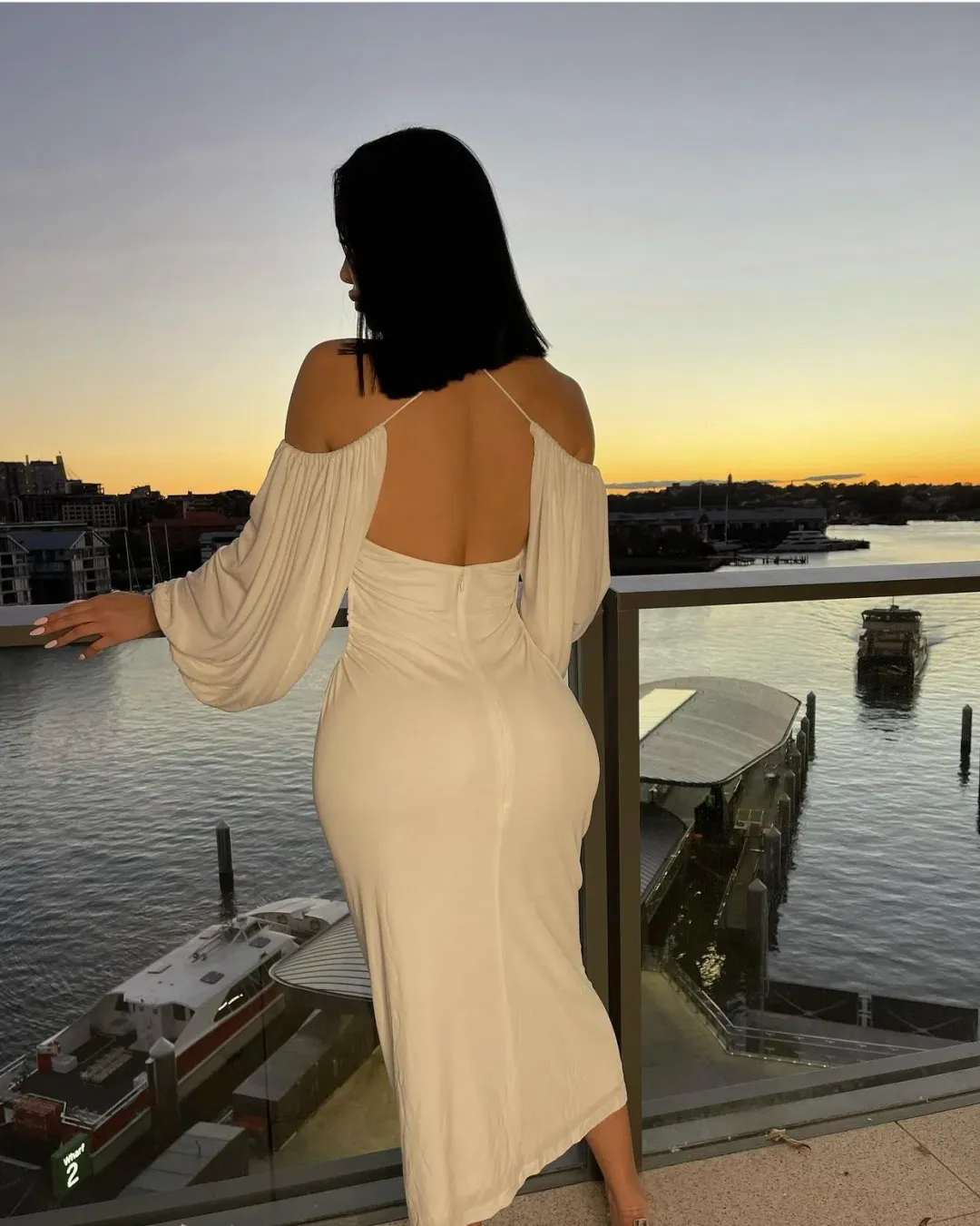 Dion Lee Ruched Midi Dress White Size 8  for rent on The Volte - main image