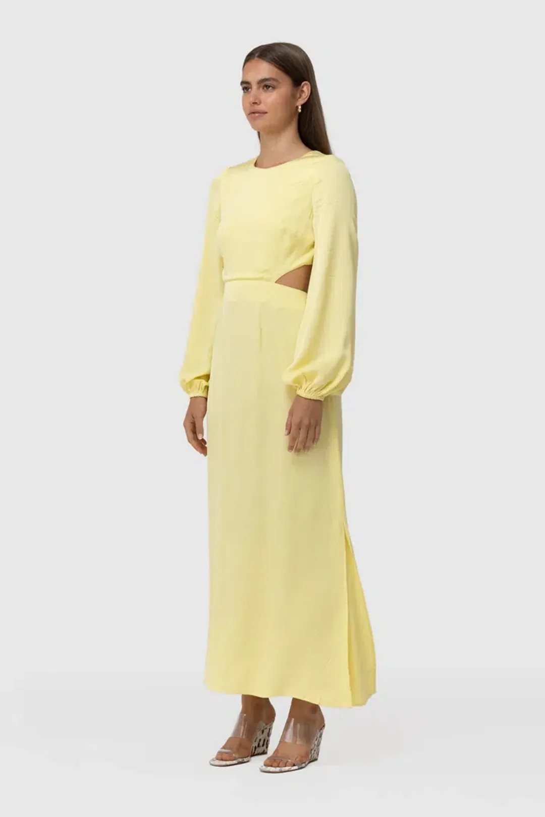 The Wolf Gang Marrakesh Cut Out Dress Lemon Size 6  for rent on The Volte - main image