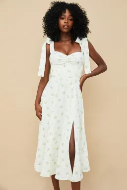 House of CB Alicia Ivory Midi Sundress White Floral Size 8 for rent on The Volte - image 4