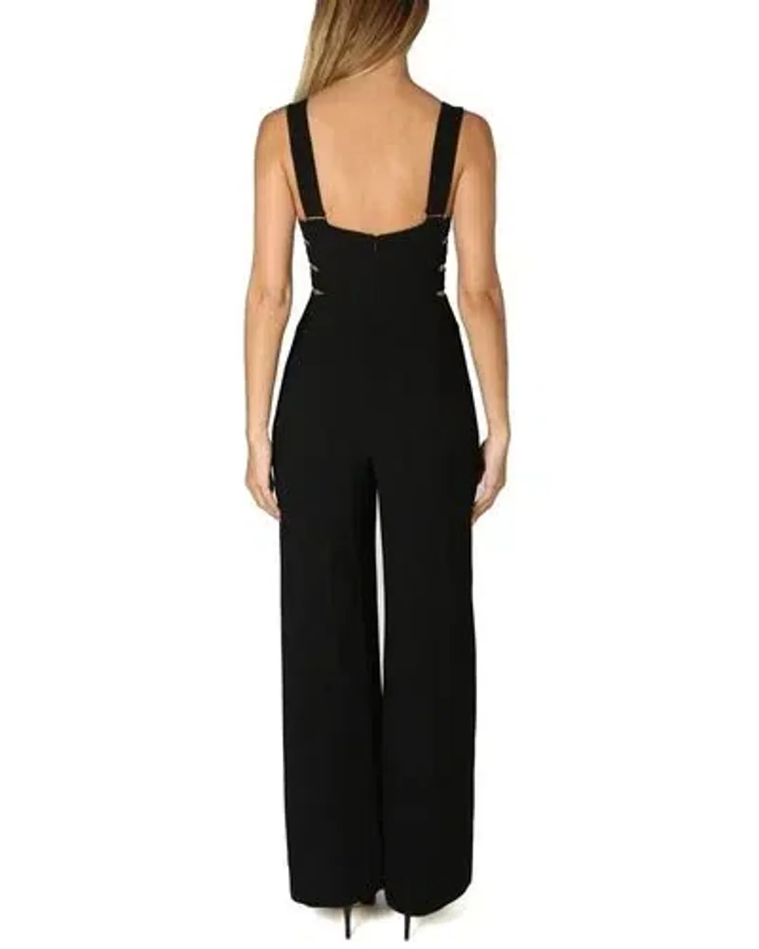 Zimmerman Stretch Crepe Gold Buckle Jumpsuit Navy Size 8 for rent on The Volte - main image