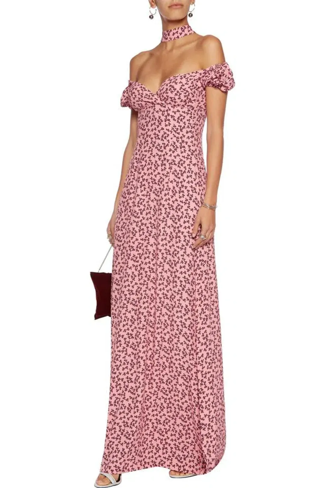 Alexis Addilyn Off Shoulder Choker Gown Pink Size 8 for rent on The Volte - main image