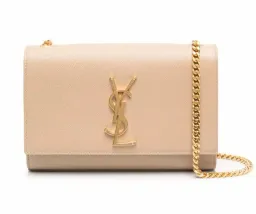 Saint Laurent Kate Textured Leather Bag With Gold Hardware Strap Beige for rent on The Volte - image 2