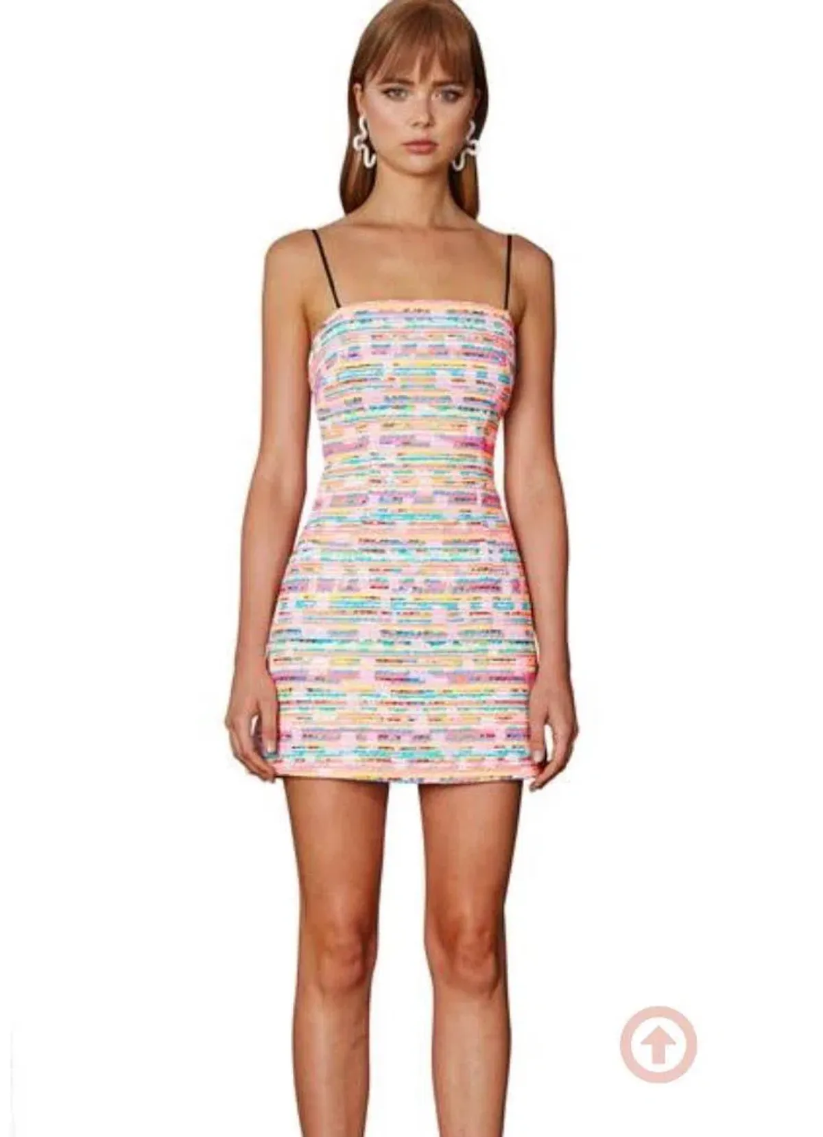 By Johnny Neon Weave Pocket Mini Dress Multi Size 8 for rent on The Volte - main image