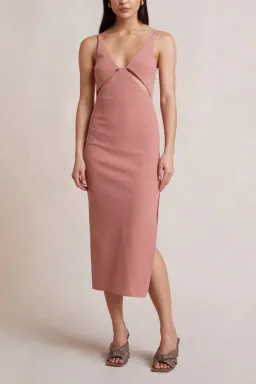Bec & Bridge Livania Midi Dress Pink Size 6 for rent on The Volte - image 1