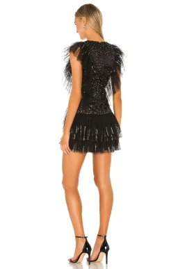 Tularosa Ambre Embellished Mini Dress Black Size 10  for rent on The Volte - image 2