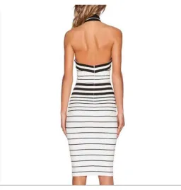 Bec & Bridge Zodiac Halter Dress Stripe Size AU 8 for rent on The Volte - image 3