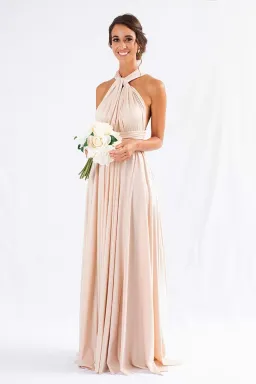 Model Chic Luxe Satin Multi-Way Infinity Dress Nude Size 10 for rent on The Volte - image 4