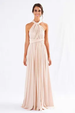 Model Chic Luxe Satin Multi-Way Infinity Dress Nude Size 10 for rent on The Volte - image 1