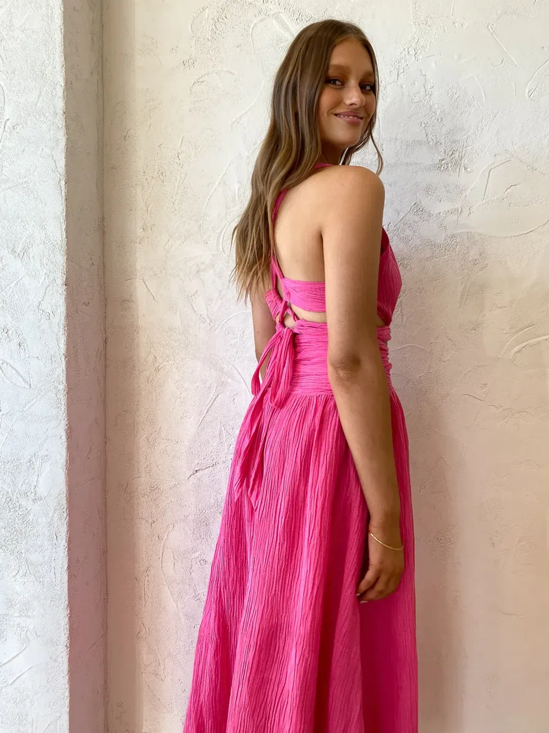 Issy Hoops Dress in Blossom Pink Size 8 for rent on The Volte - main image