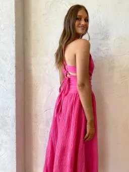 Issy Hoops Dress in Blossom Pink Size 8 for rent on The Volte - image 5