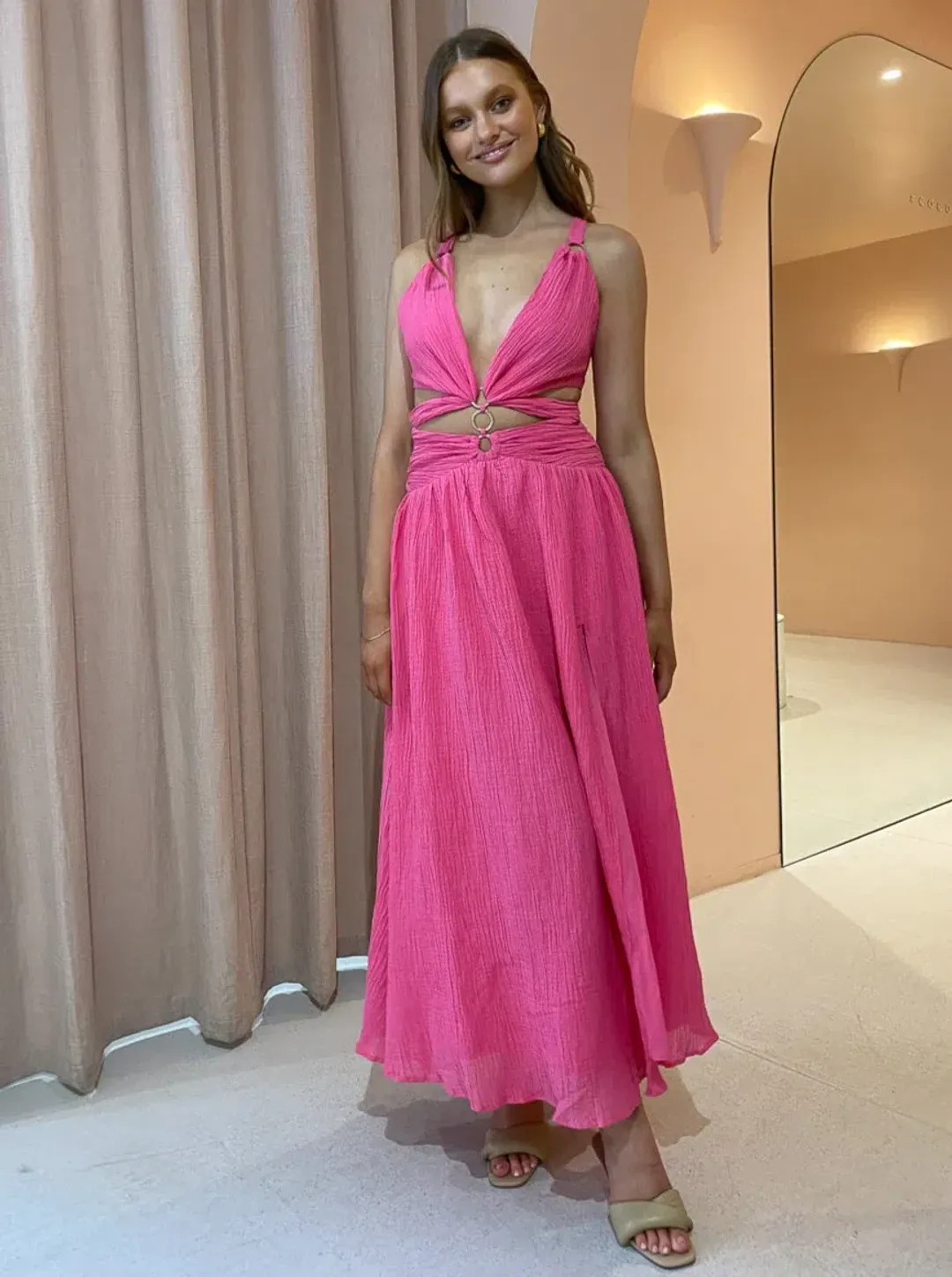 Issy Hoops Dress in Blossom Pink Size 8 for rent on The Volte - main image