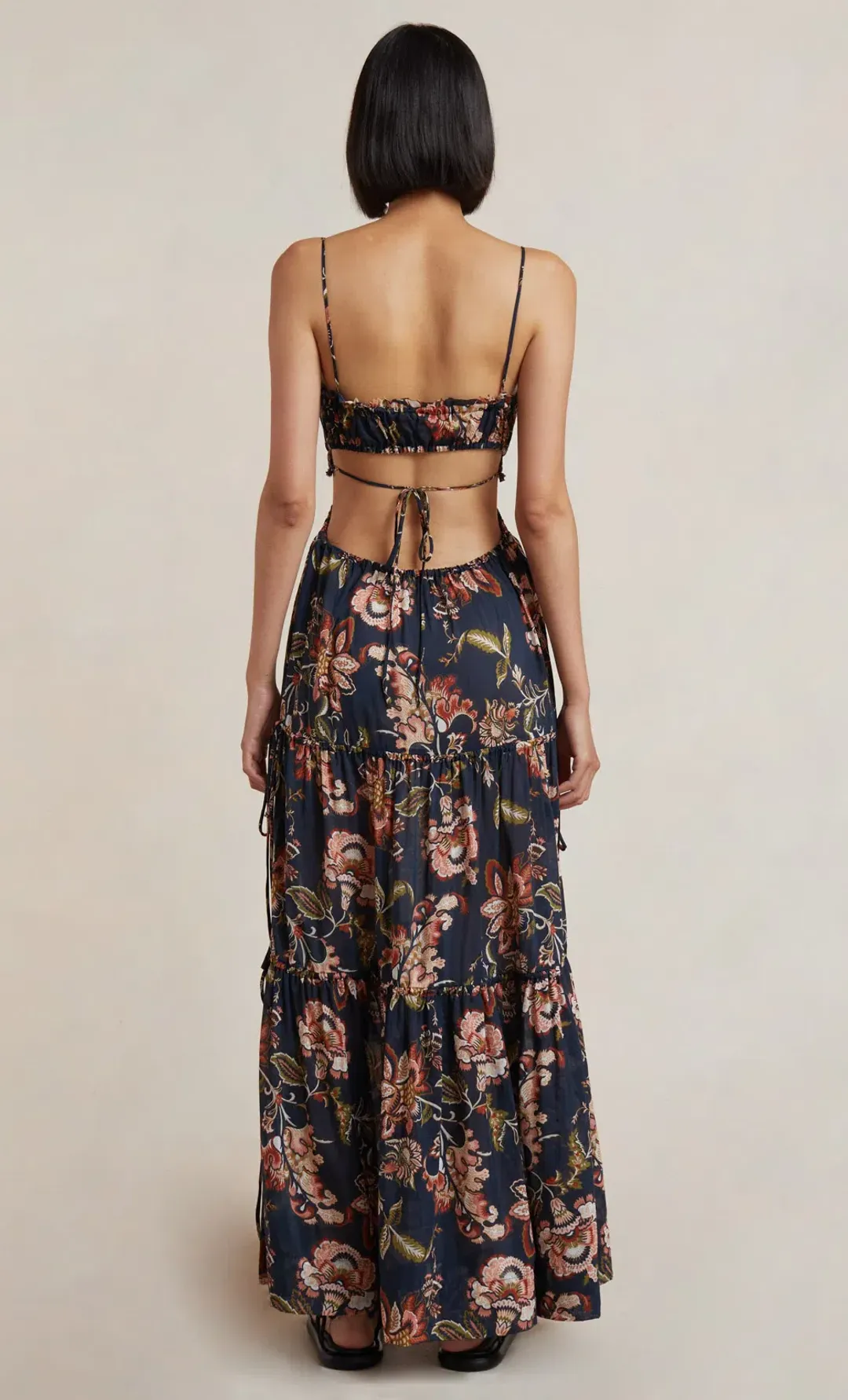 Bec & Bridge Lori Tie Maxi Dress Floral Print Size 8 for rent on The Volte - main image