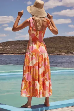 Mister Zimi Savannah Tie Dress Tahiti Print Size 10 for rent on The Volte - image 2