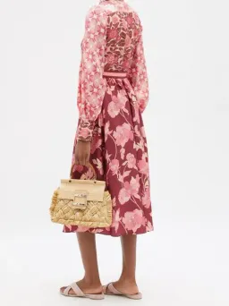 Zimmermann Concert Spliced Floral Silk Midi Dress Pink Print Size 14 for rent on The Volte - image 2