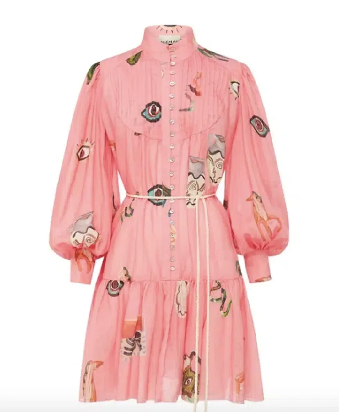 Alemais Cleo Smock Mini Dress Pink Size AU 12 for rent on The Volte - main image