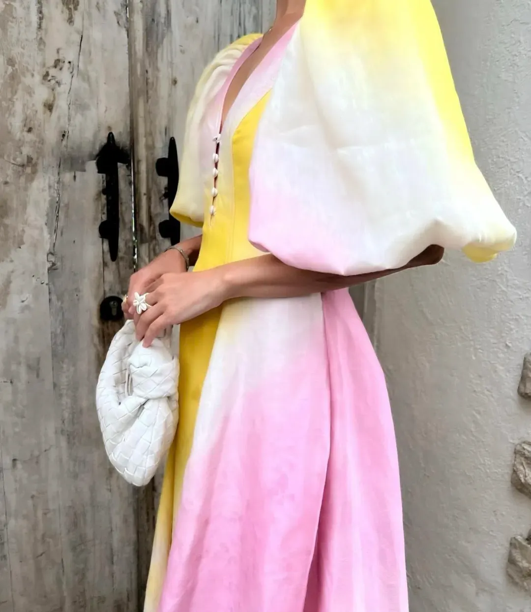 Aje Cloud Burst Midi Dress Multi Size 8 / S for rent on The Volte - main image