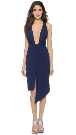 Crepe Deep V Gathered Dress for rent on The Volte - image 1