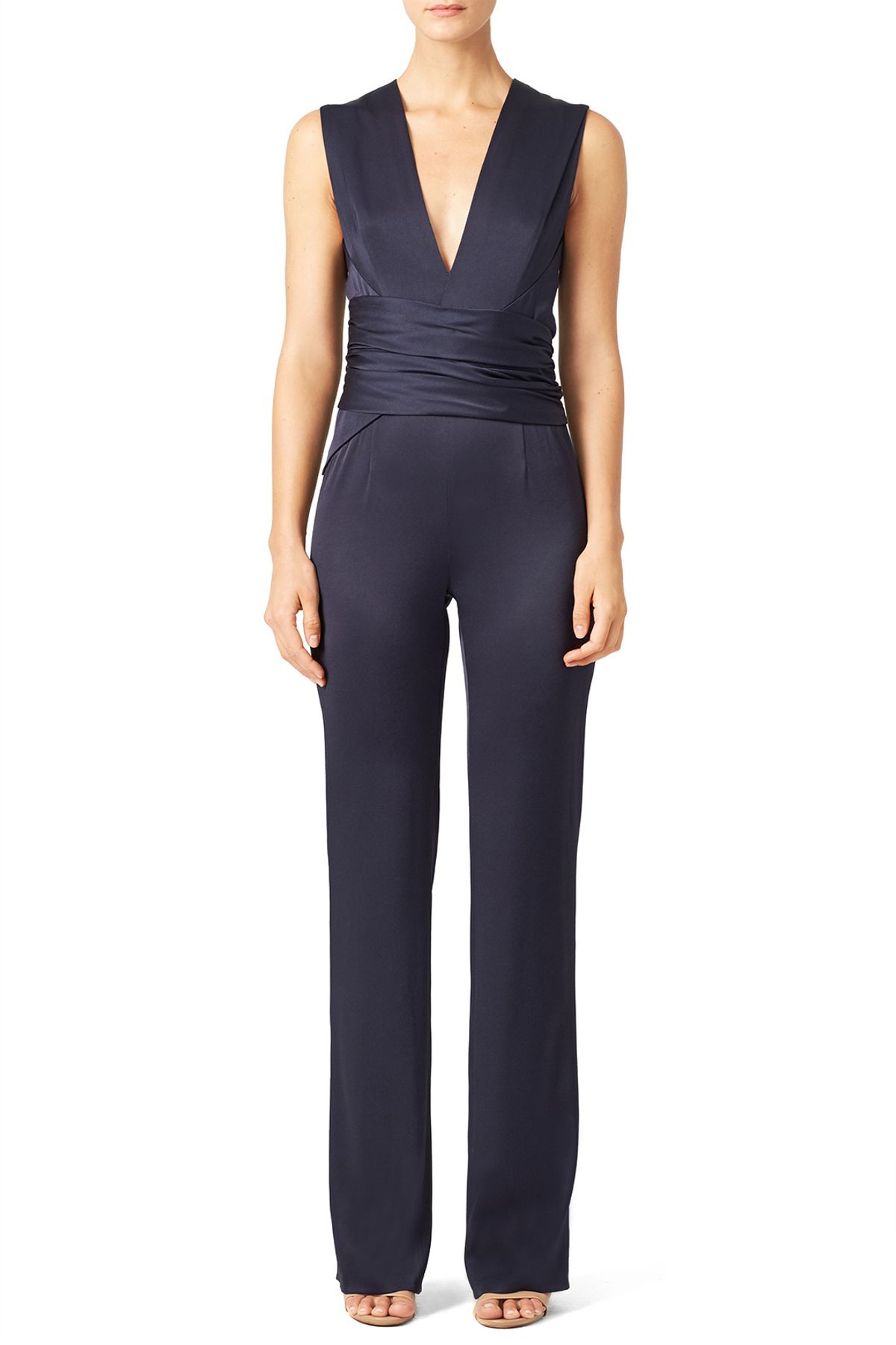 Galvan Satin Wrap Jumpsuit for rent on The Volte - main image