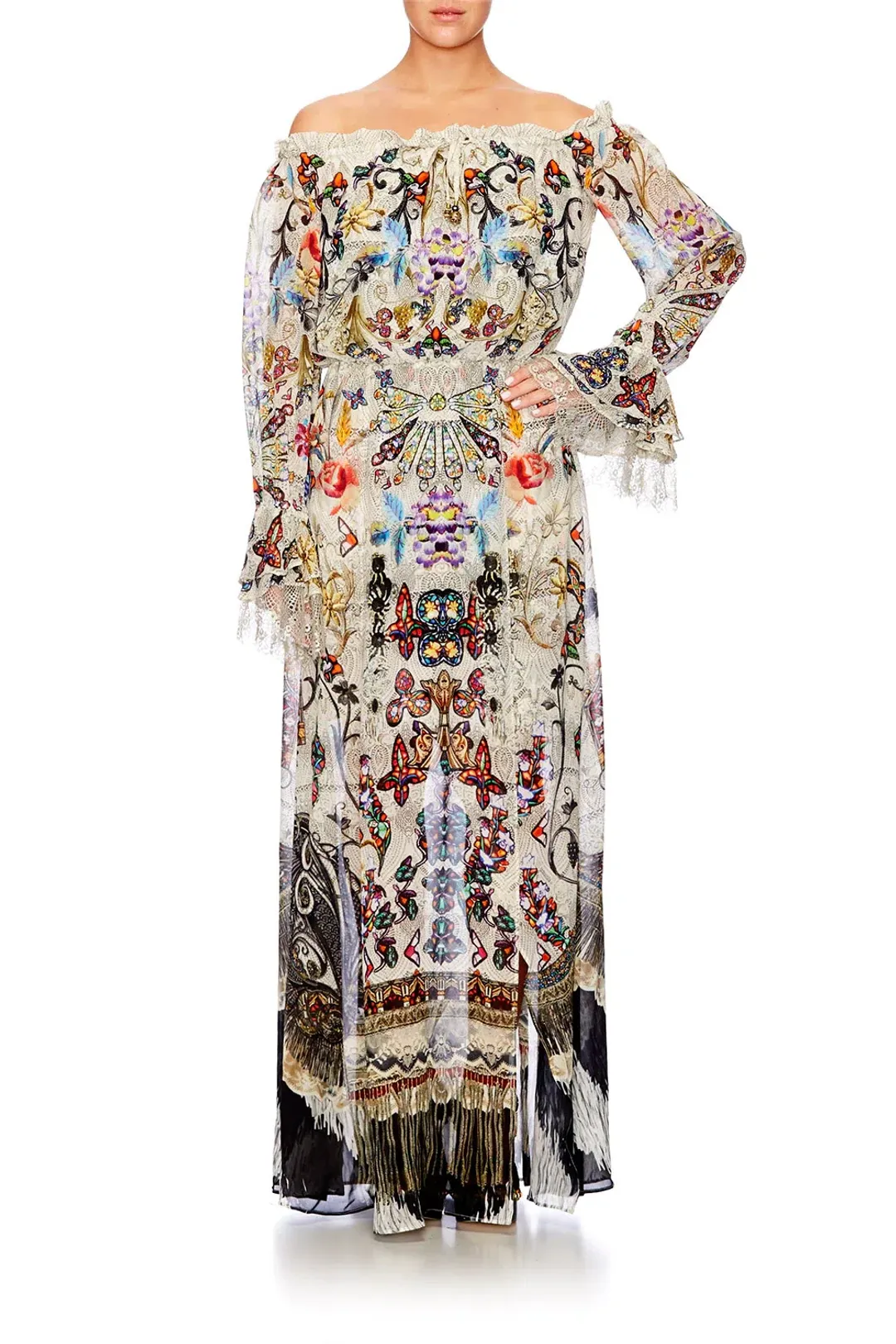 Camilla Drop Shoulder Split Dress Raise Your Glass Size 10 for rent on The Volte - main image