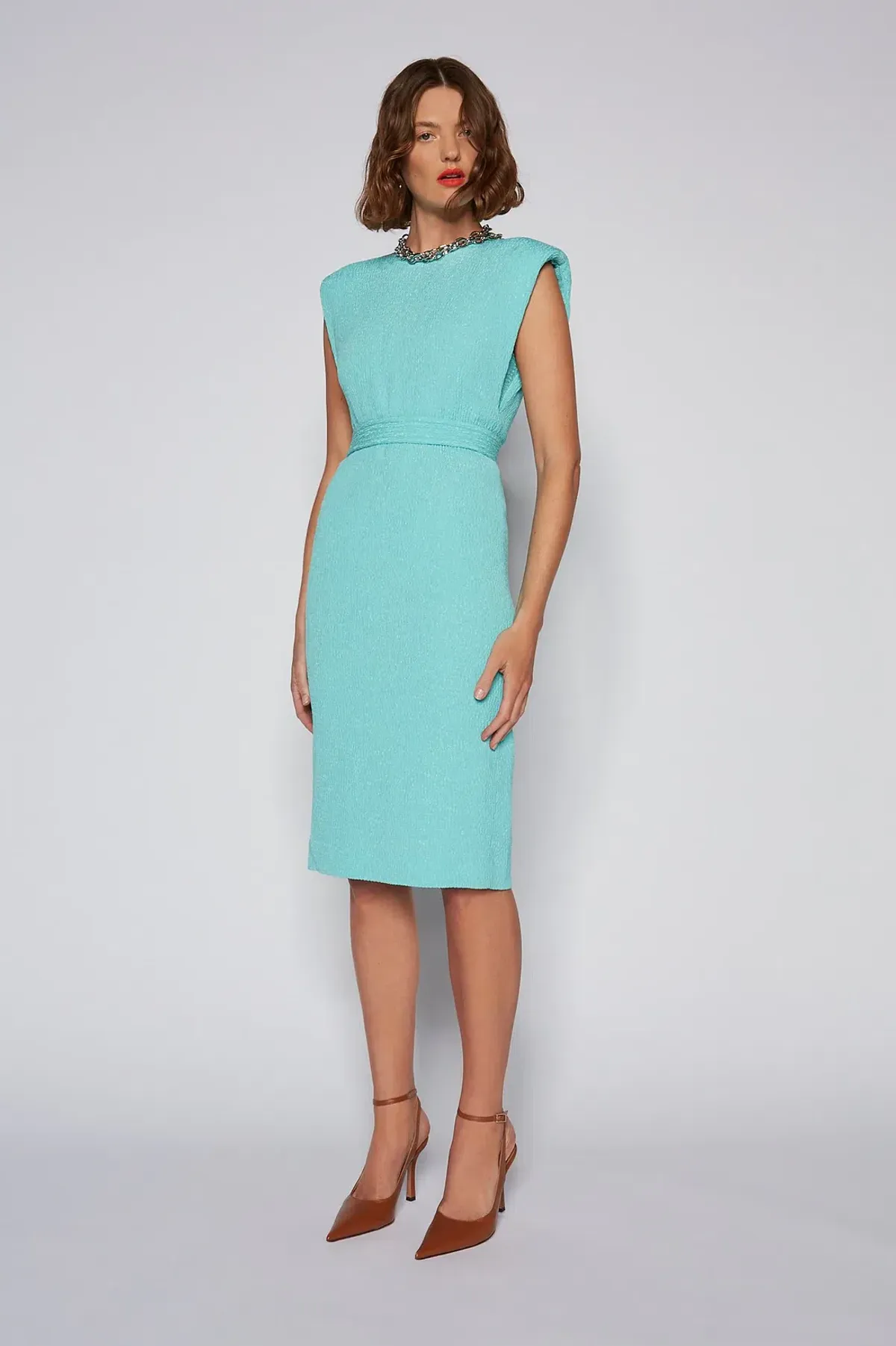 Scanlan Stretch Reptile Dress Mint Size 8  for rent on The Volte - main image