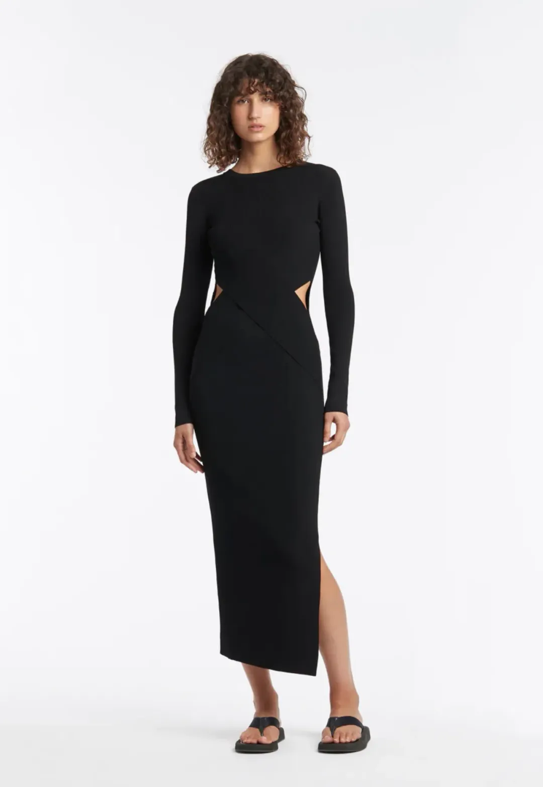 Sir the Label Celena Draped Dress Black Size 2 / AU 10 for rent on The Volte - main image