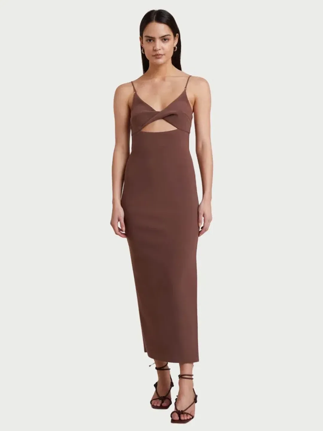 Bec and Bridge Ivy Midi Dress Brown Size 6 for rent on The Volte - main image