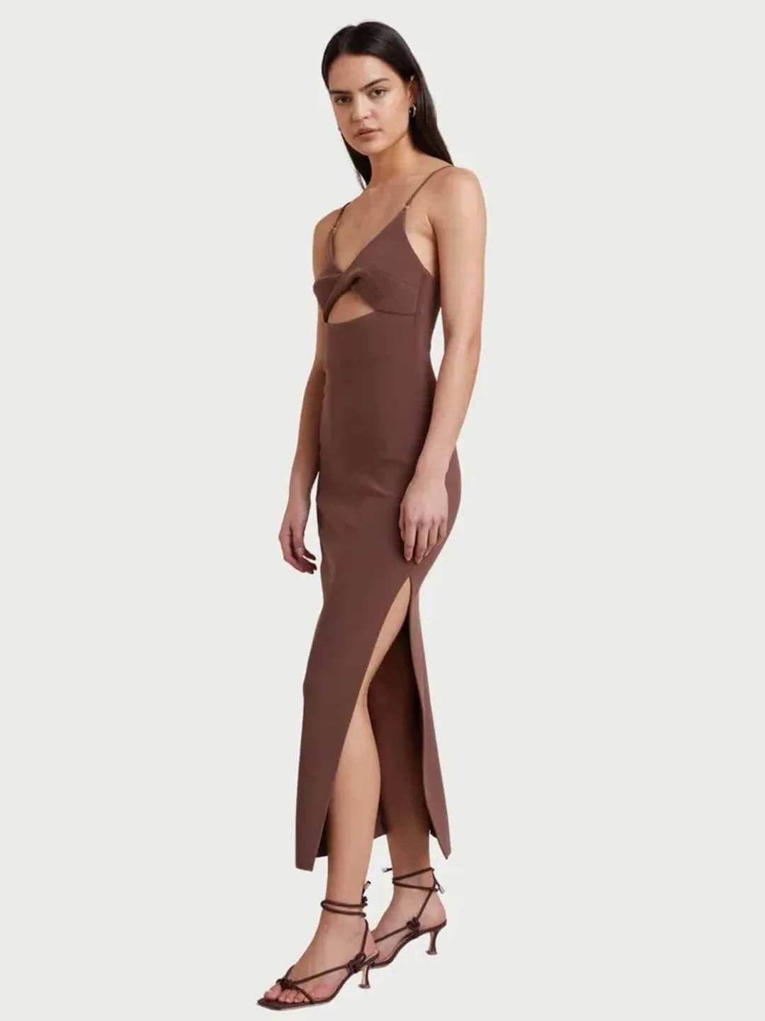 Bec and Bridge Ivy Midi Dress Brown Size 6 for rent on The Volte - main image