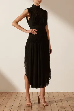 Shona Joy Safira Sleeveless Open Back Midi Dress Black Size 8 for rent on The Volte - image 4