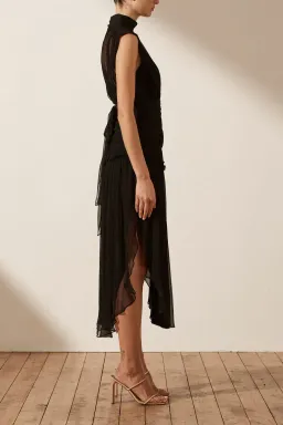 Shona Joy Safira Sleeveless Open Back Midi Dress Black Size 8 for rent on The Volte - image 3