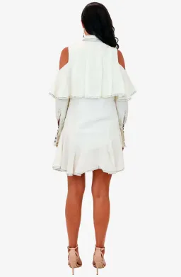 Aje Campaspe Tailored Mini Dress Cream Size 6  for rent on The Volte - image 2