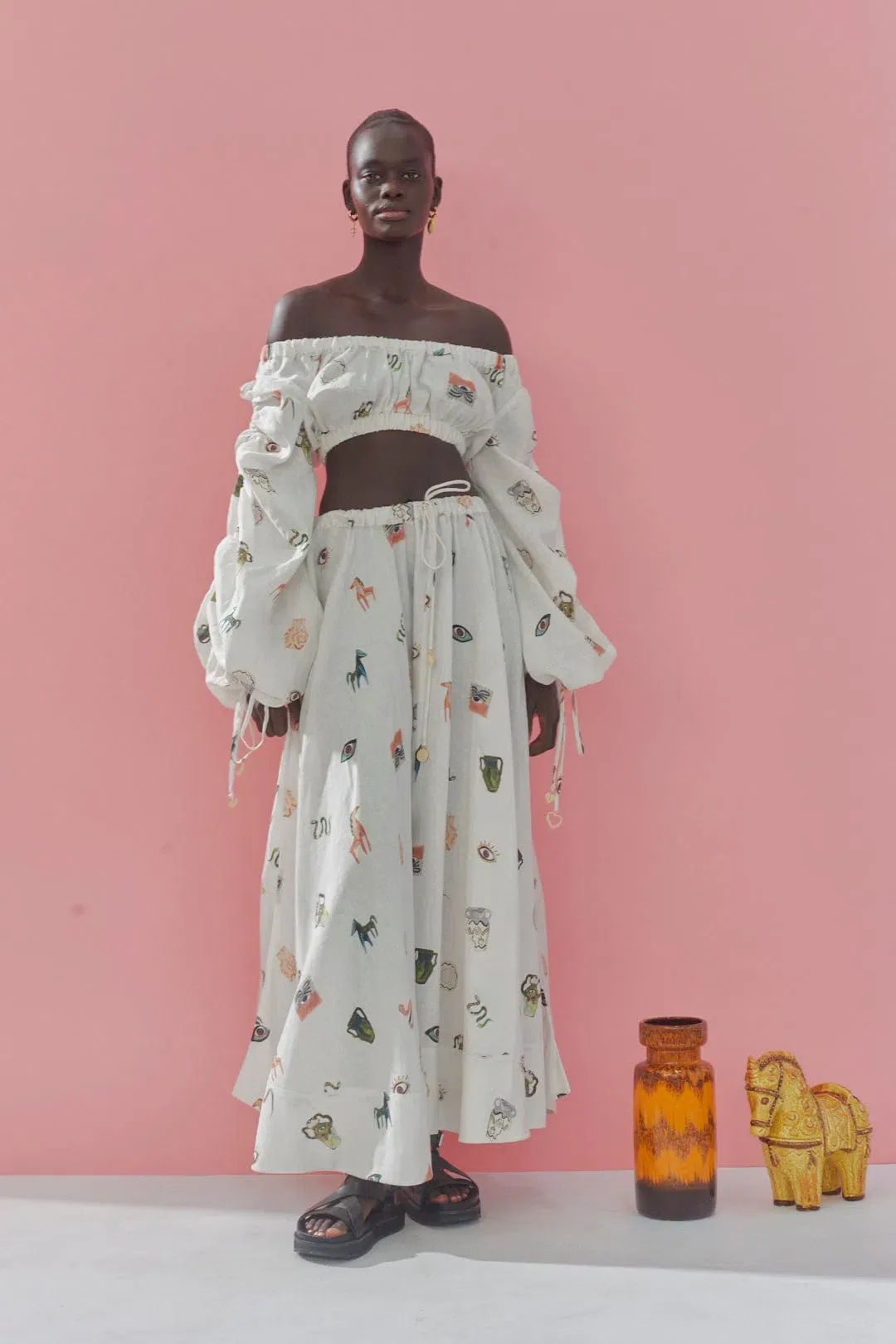 Alemais Hera Top and Skirt Set Print Size 8 for rent on The Volte - main image